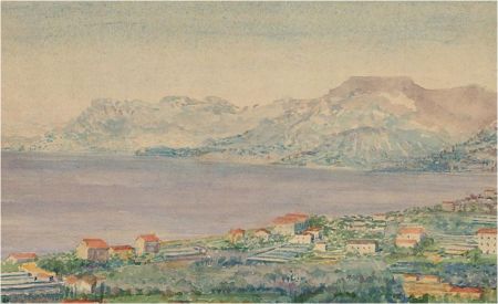 Mid 20th Century Watercolour - View over the Bay
