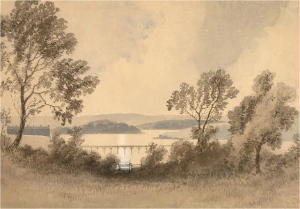 Mid 19th Century Watercolour - View of the River