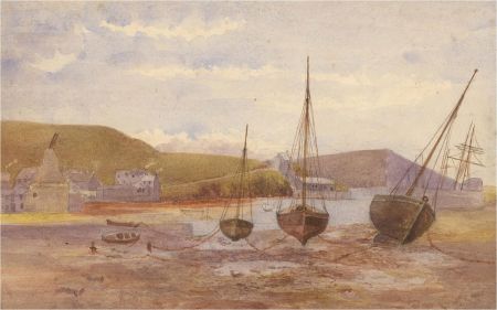 Early 20th Century Watercolour - Harbour at Low Tide