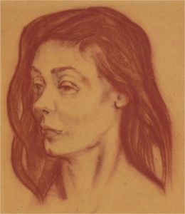 Hyman Segal RBA 1914-2004 - 20th Century Watercolour, Female Portrait In Red