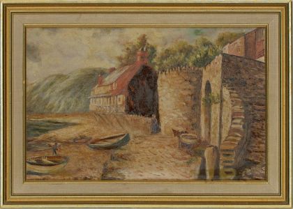 S. Roberts - Early 20th Century Oil, Clovelly, Devon