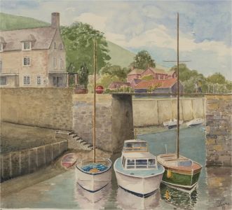 J.A. Pusey - 1993 Watercolour, Porlock Weir, Somerset