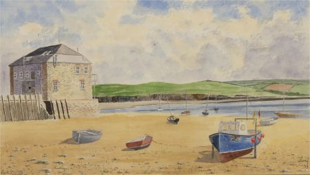 J.A. Pusey - 1993 Watercolour, Rock, Cornwall