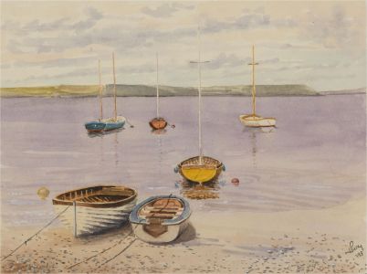 J.A. Pusey - 1993 Watercolour, Portscatho, Cornwall