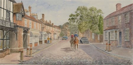 J.A. Pusey - 1993 Watercolour, Hacking in Beaulieu