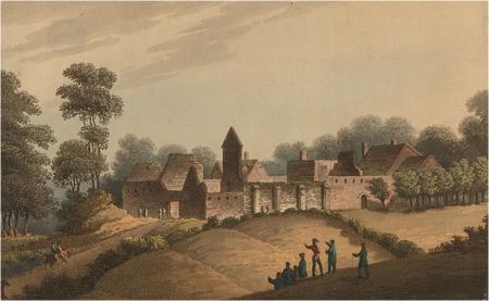 1816 Aquatint - Hougoumont, Looking Towards Waterloo