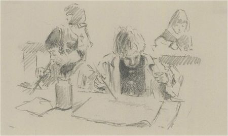 Franco Matania (1922-2006) - 20th Century Graphite Drawing, Art Class