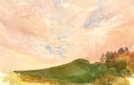 Early 20th Century Watercolour - Landscape at Dusk