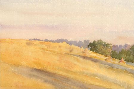 Early 20th Century Watercolour - Golden Fields
