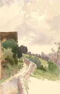Early 20th Century Watercolour - Stone Wall