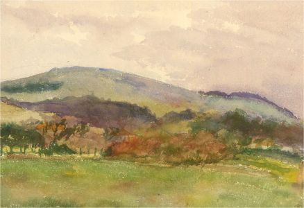 Early 20th Century Watercolour - Rolling Hills