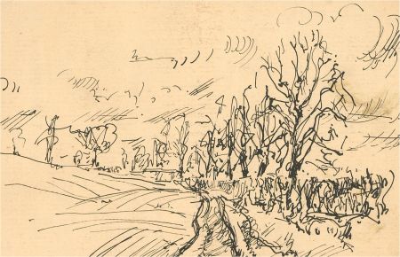 Peter Collins ARCA - Mid 20th Century Pen and Ink Drawing, Country Path