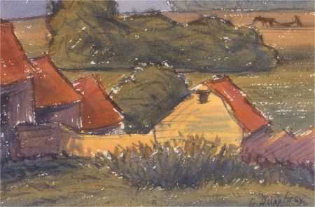 G. Humphrey - 20th Century Watercolour, Cottage Rooftops