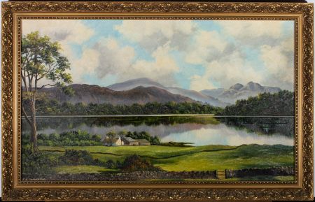 T. R. Sanderson - Mid 20th Century Oil, Hazy Mountains