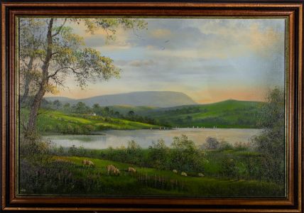 Norman J Baldwin - 20th Century Oil, Grazing By The Lake