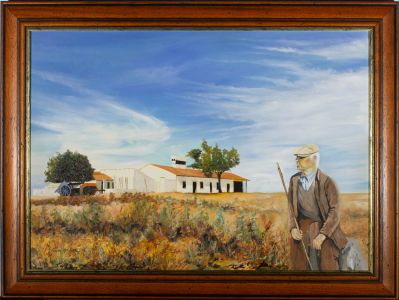 Gordon Metcalfe (b.1935) - 1995 Oil, Farmer In His Field