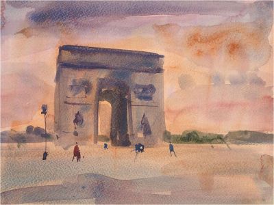 Ronald Olley (b.1923) - 20th Century Watercolour, Arc de Triomphe, Paris