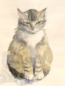 Julie Collino - 20th Century Watercolour, Bella the Cat