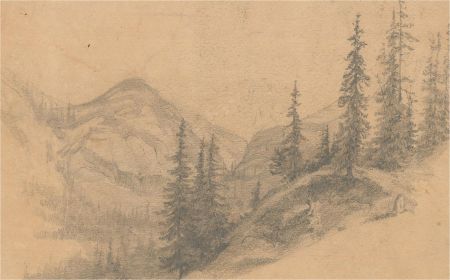19th Century Graphite Drawing - Two Graphite Studies