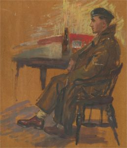 Mid 20th Century Oil - Off Duty Soldier