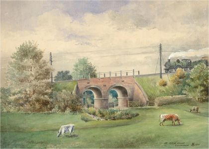 Charles T. Miles - 1914 Watercolour, King's Court Railway Bridge