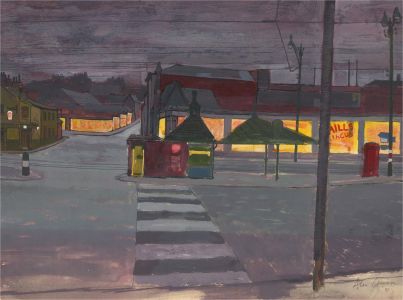 Alan Chapman - 1951 Gouache, Dark Streets