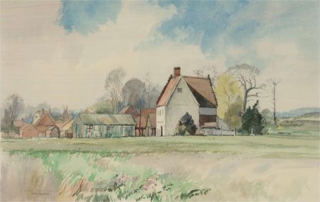 Keith Johnson (1931-2018) - Contemporary Watercolour, Lilac Farm, Spixworth