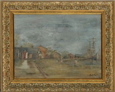 J. Echlin - 20th Century Oil, Moored Boat