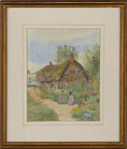 M. Gardner - 20th Century Watercolour, Springtime Cottage Scene