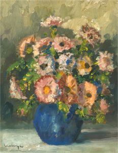 20th Century Oil - Blooming Vase