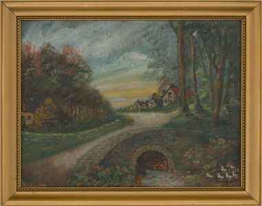 H.J. Howlett - Mid 20th Century Oil, Countryside at Dawn