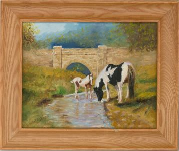 E. Aldridge - Mid 20th Century Oil, Mare and Foal