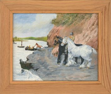 E. Aldridge - Contemporary Oil, Crossing the River
