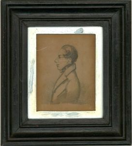 Mid 19th Century Graphite Miniature - Young Man