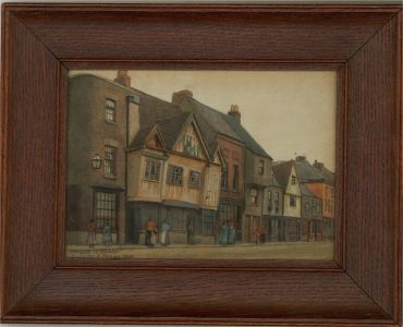 E.A. Evacustes Phipson (1854-1931) - 1902 Watercolour, Westgate St., Gloucester