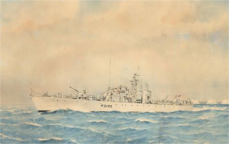 Commander E. Tufnell (1888-1978) - Signed Watercolour, The HMS Axford