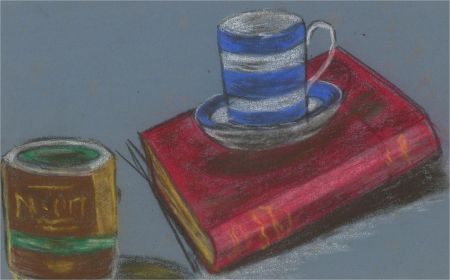 A Pair of Mid 20th Century Pastels - Still Lifes with Teacups