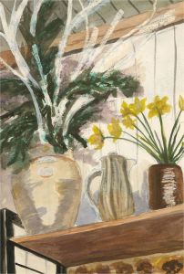 20th Century Watercolour - Still Life with Daffodils
