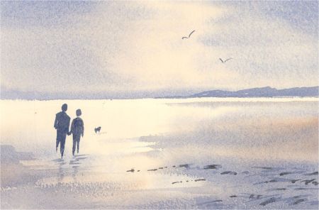 Bryan A. Thatcher - 20th Century Watercolour, Coastal Walk