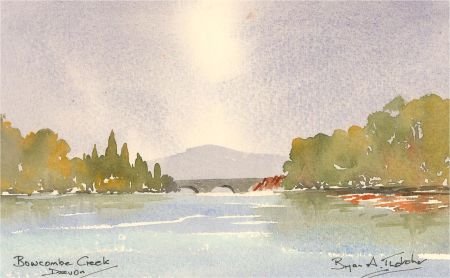 Bryan A. Thatcher - 20th Century Watercolour, Bowcombe Creek, Devon