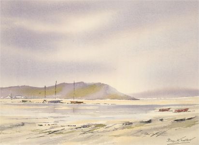 Bryan A. Thatcher - 20th Century Watercolour, Borth-y-Gest Coastal View