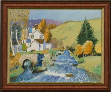 E. Aldridge - 2006 Oil, Autumn on the River Lyn