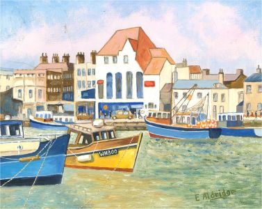 E. Aldridge - Contemporary Oil, Weymouth Harbour