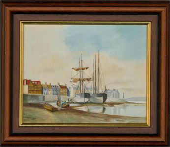 E. Aldridge - 2002 Oil, Harbour at Low Tide