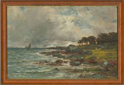 Mid 20th Century Oil - Stormy Sea