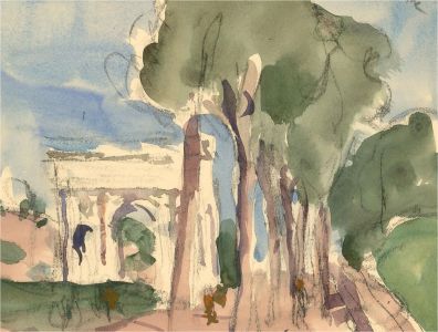 Ronald Olley (b.1923) - 20th Century Watercolour, Landscape View, Rome