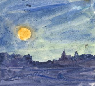 Ronald Olley (b.1923) - 20th Century Watercolour, City Study in Blue