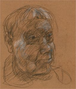 Ronald Olley (b.1923) - 20th Century Charcoal Drawing, Two Gentleman