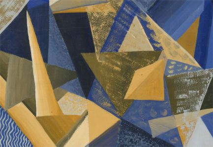 Susan Paine - Contemporary Gouache, Abstracted Triangles