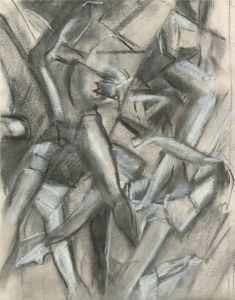 Susan Paine - Contemporary Charcoal Drawing, A Tangle Of Limbs